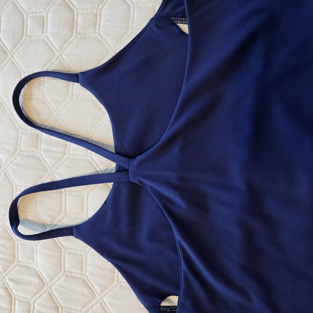 Navy Blue Racerback Athletic Dress - Picture 5 of 9